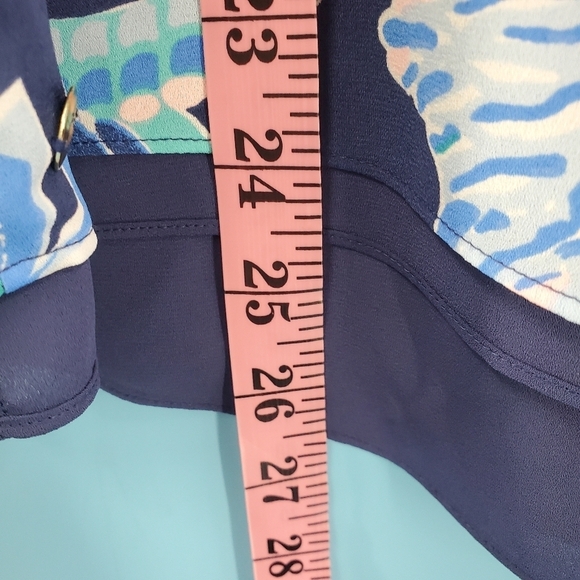 Lilly Pulitzer blue tropical print blouse S - Picture 3 of 13